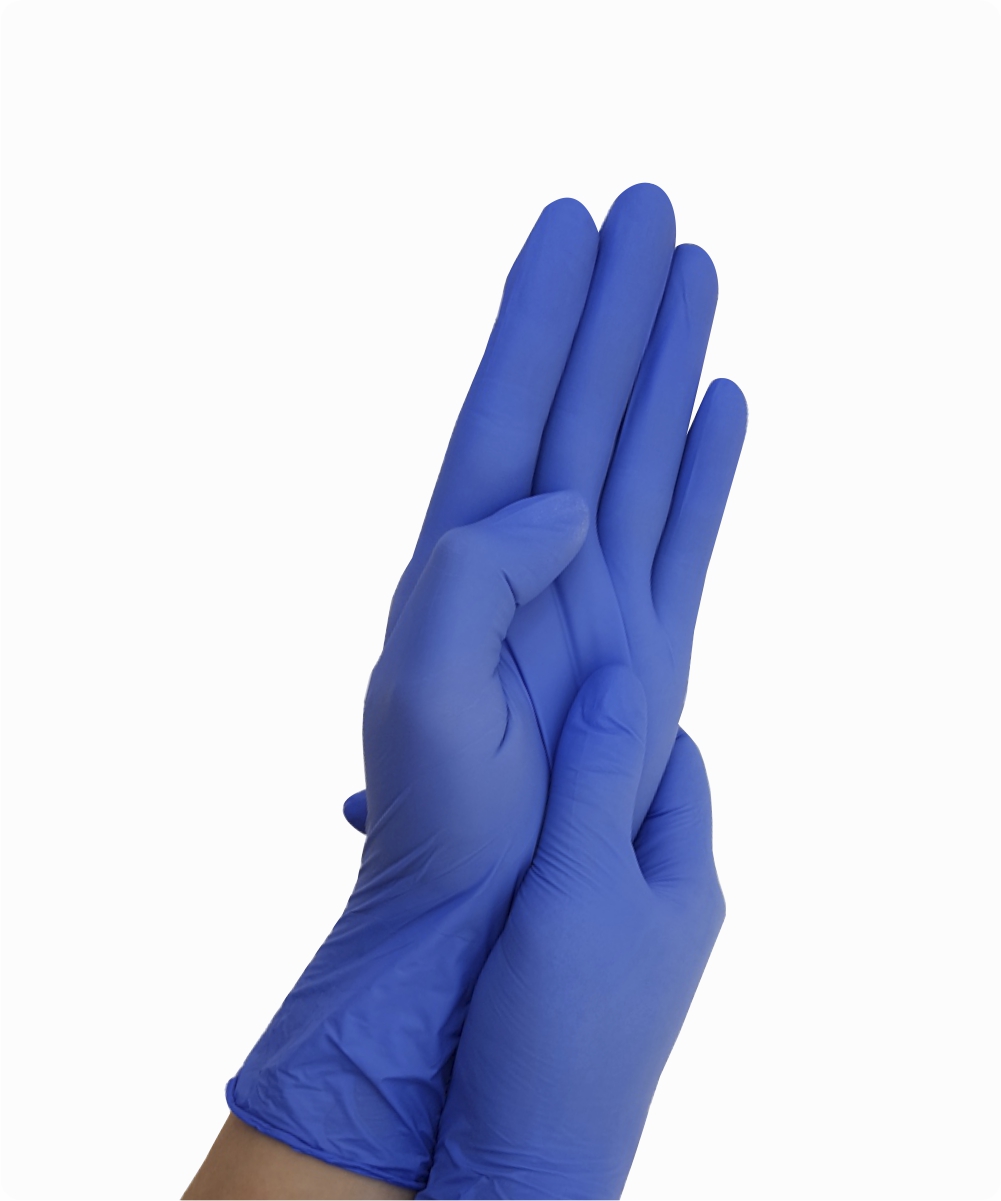 Luva nitrílica sem pó azul G